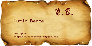 Murin Bence névjegykártya